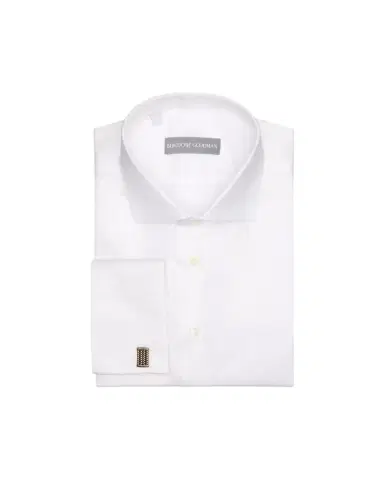 Bergdorf Goodman Men's Cotton Twill French-Cuff Dress Shirt | Thumbnail 1