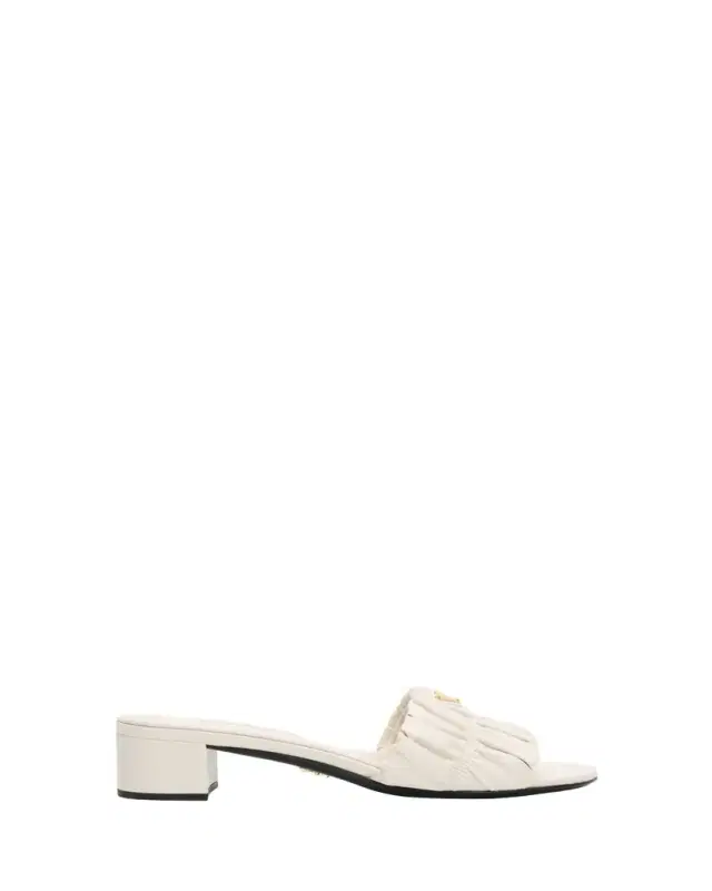 Prada 35mm Matelasse Nappa Leather Block-Heel Sandals