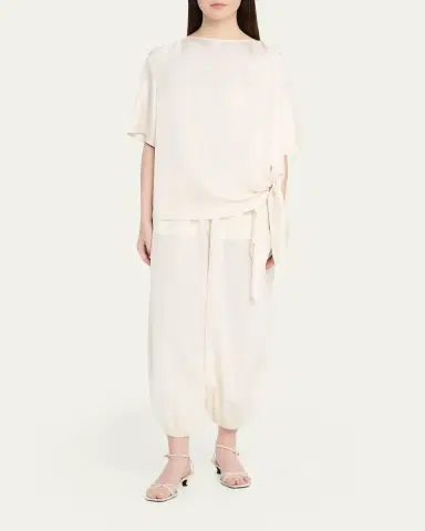 Loulou de Saison Almaya Cotton-Silk Balloon Pants | Thumbnail 2 Loulou de Saison Almaya Cotton-Silk Balloon Pants | Thumbnail 2
