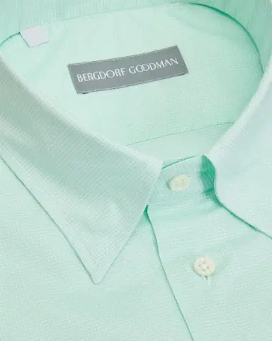 Bergdorf Goodman Men's Cotton Micro-Check Point Collar Dress Shirt | Thumbnail 2