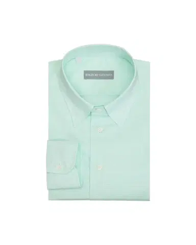 Bergdorf Goodman Men's Cotton Micro-Check Point Collar Dress Shirt | Thumbnail 1