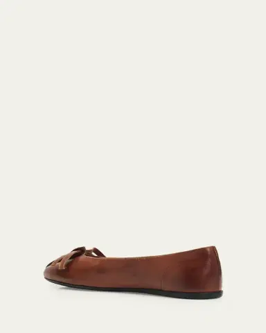 Prada Antiqued Leather Ballerina Flats | Thumbnail 4 Prada Antiqued Leather Ballerina Flats | Thumbnail 4