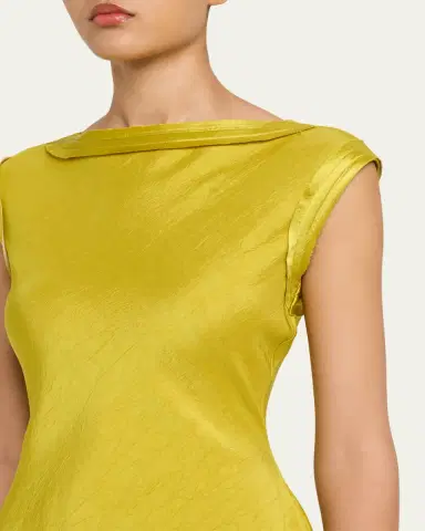 Jason Wu Collection High-Neck Washed Twill Asymmetric Dress | Thumbnail 5 Jason Wu Collection High-Neck Washed Twill Asymmetric Dress | Thumbnail 5