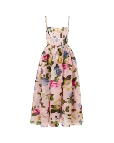 Carolina Herrera Floral Silk Faille Sleeveless Corset Midi Dress | Thumbnail 1 Carolina Herrera Floral Silk Faille Sleeveless Corset Midi Dress | Thumbnail 1