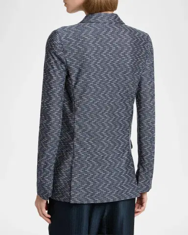 Giorgio Armani Zigzag Jacquard Cashmere Single-Breasted Jacket | Thumbnail 3