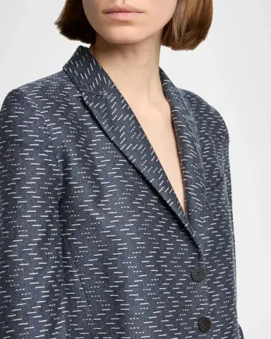 Giorgio Armani Zigzag Jacquard Cashmere Single-Breasted Jacket | Thumbnail 5