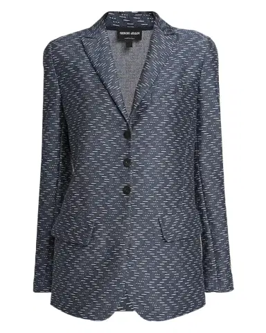 Giorgio Armani Zigzag Jacquard Cashmere Single-Breasted Jacket | Thumbnail 1