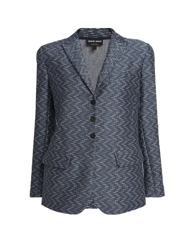 Zigzag Jacquard Cashmere Single-Breasted Jacket