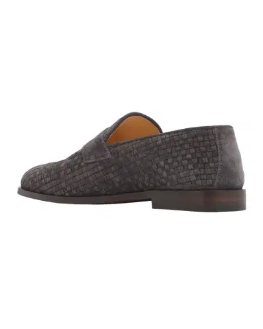 Brunello Cucinelli Men 's Woven Suede Penny Loafers | Thumbnail 1 Brunello Cucinelli Men 's Woven Suede Penny Loafers | Thumbnail 1