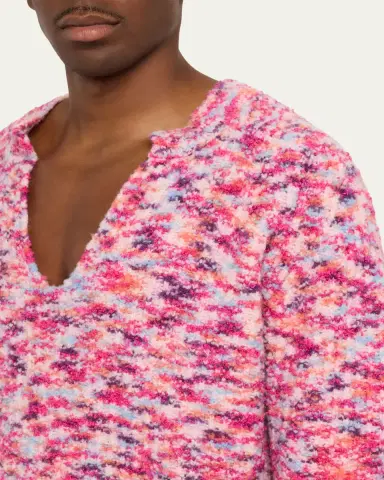 Sanderlak Men's Melange Split Open-Crewneck Sweater | Thumbnail 5 Sanderlak Men's Melange Split Open-Crewneck Sweater | Thumbnail 5