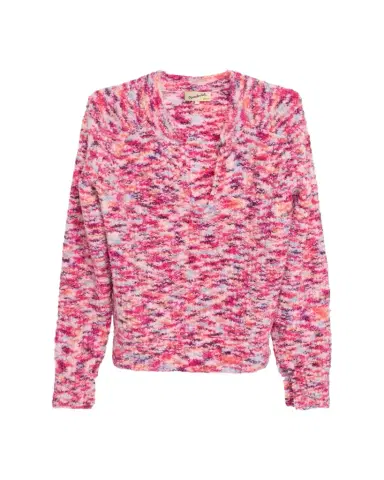Sanderlak Men's Melange Split Open-Crewneck Sweater | Thumbnail 1 Sanderlak Men's Melange Split Open-Crewneck Sweater | Thumbnail 1