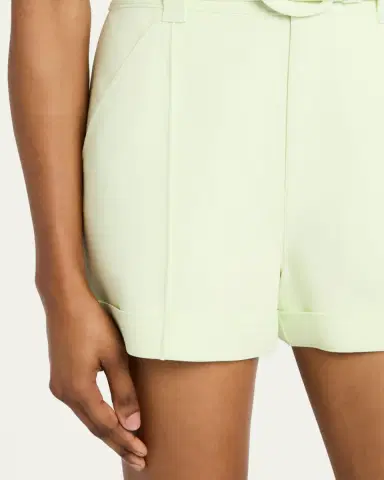 Cinq à Sept Aldi Belted High-Rise Stitched Shorts | Thumbnail 5