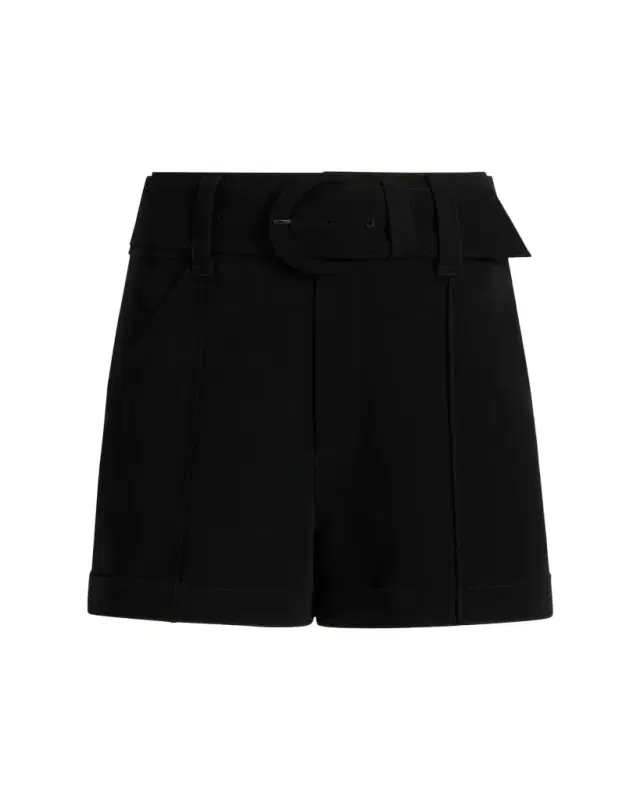Aldi Belted High-Rise Stitched Shorts