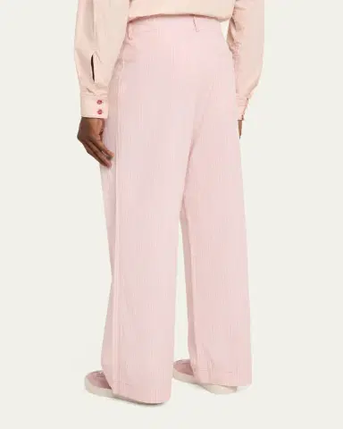 Sanderlak Men's Cotton Poplin Stripe Wide-Leg Pants | Thumbnail 3 Sanderlak Men's Cotton Poplin Stripe Wide-Leg Pants | Thumbnail 3