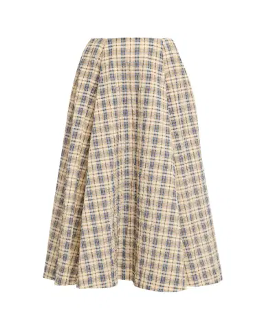 BERNADETTE Kennedy Check Seersucker Midi Skirt | Thumbnail 1