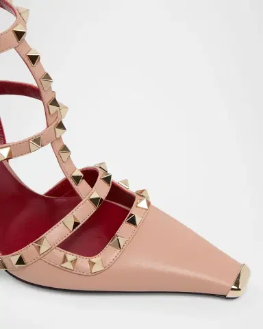 Valentino Garavani 100mm Rockstud Leather Ankle-Strap Pumps | Thumbnail 4 Valentino Garavani 100mm Rockstud Leather Ankle-Strap Pumps | Thumbnail 4