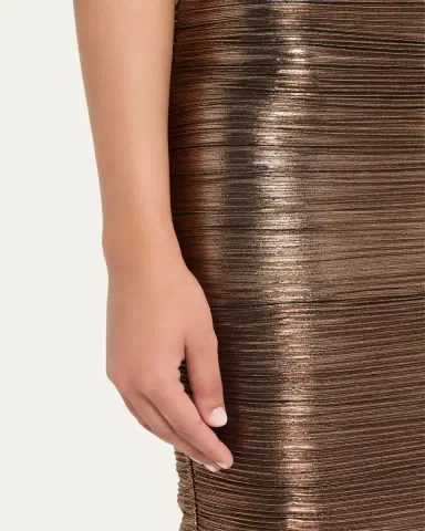Retrofête Calypsa Strapless Lamé Midi Dress | Thumbnail 5 Retrofête Calypsa Strapless Lamé Midi Dress | Thumbnail 5