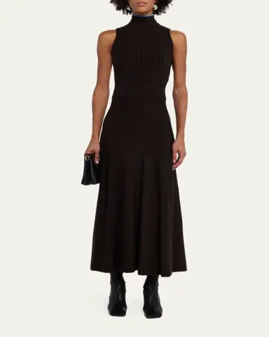 Proenza Schouler White Label Ezme Stripe Compact Knit Midi Dress | Thumbnail 2 Proenza Schouler White Label Ezme Stripe Compact Knit Midi Dress | Thumbnail 2