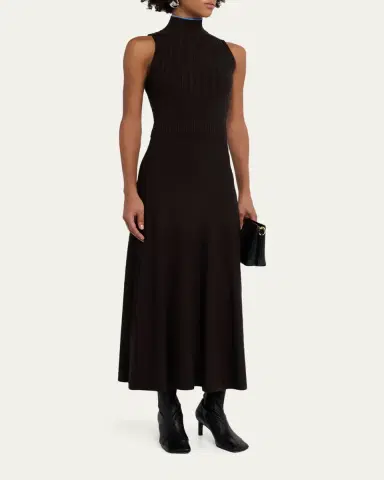 Proenza Schouler White Label Ezme Stripe Compact Knit Midi Dress | Thumbnail 4 Proenza Schouler White Label Ezme Stripe Compact Knit Midi Dress | Thumbnail 4