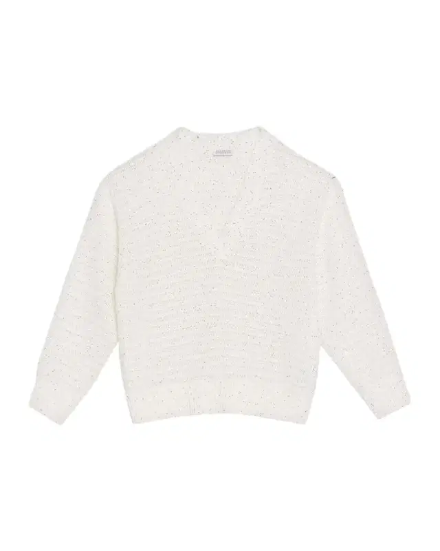 Brunello Cucinelli Linen-Blend Sequin V-Neck Sweater
