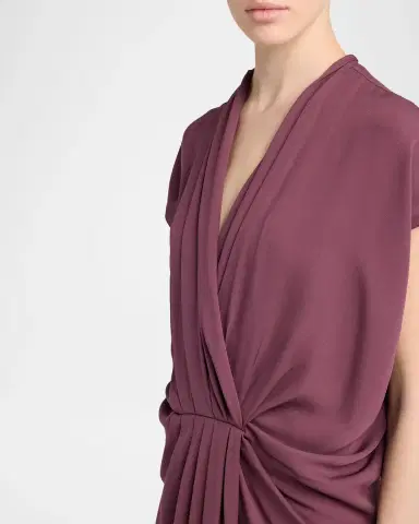 Giorgio Armani Pleat Draped Silk Midi Dress | Thumbnail 5 Giorgio Armani Pleat Draped Silk Midi Dress | Thumbnail 5