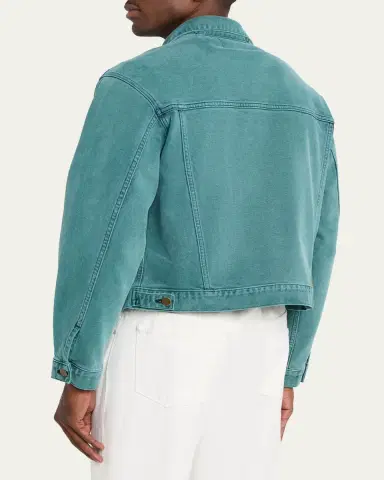 Sanderlak Men's Cropped Washed Denim Jacket | Thumbnail 3 Sanderlak Men's Cropped Washed Denim Jacket | Thumbnail 3