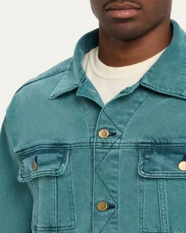 Sanderlak Men's Cropped Washed Denim Jacket | Thumbnail 5 Sanderlak Men's Cropped Washed Denim Jacket | Thumbnail 5