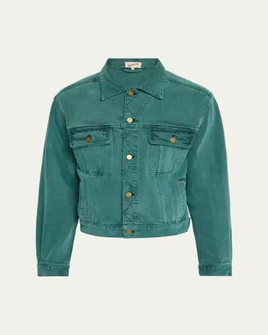 Sanderlak Men's Cropped Washed Denim Jacket | Thumbnail 6 Sanderlak Men's Cropped Washed Denim Jacket | Thumbnail 6