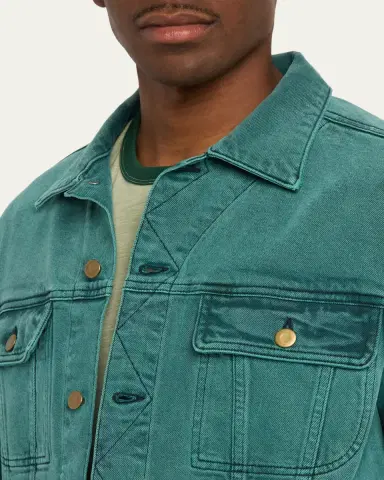 Sanderlak Men's Cropped Washed Denim Jacket | Thumbnail 10 Sanderlak Men's Cropped Washed Denim Jacket | Thumbnail 10