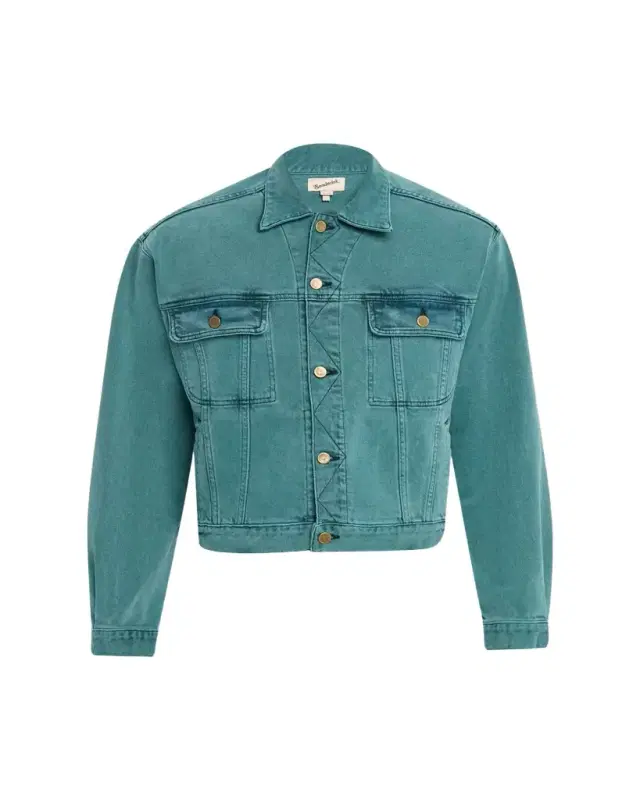 Men's Cropped Washed Denim Jacket