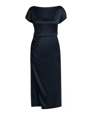 Giorgio Armani Hammered Satin Cap-Sleeve Wrap Midi Dress | Thumbnail 1 Giorgio Armani Hammered Satin Cap-Sleeve Wrap Midi Dress | Thumbnail 1