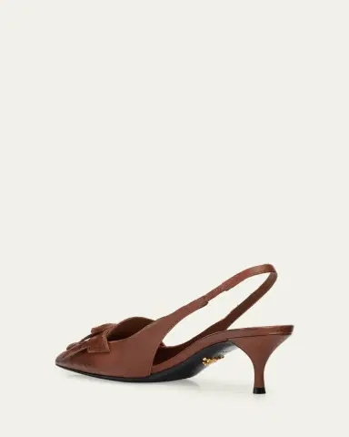 Prada 55mm Brushed Leather Slingback Pumps | Thumbnail 4 Prada 55mm Brushed Leather Slingback Pumps | Thumbnail 4