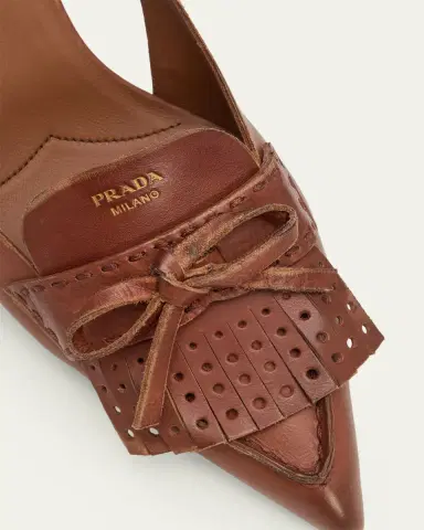 Prada 55mm Brushed Leather Slingback Pumps | Thumbnail 5 Prada 55mm Brushed Leather Slingback Pumps | Thumbnail 5