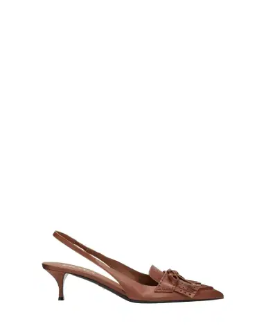 Prada 55mm Brushed Leather Slingback Pumps | Thumbnail 1 Prada 55mm Brushed Leather Slingback Pumps | Thumbnail 1