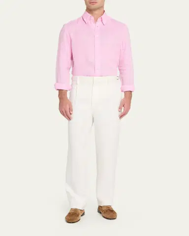 Bergdorf Goodman Men's Heathered Cotton Point-Collar Dress Shirt | Thumbnail 2