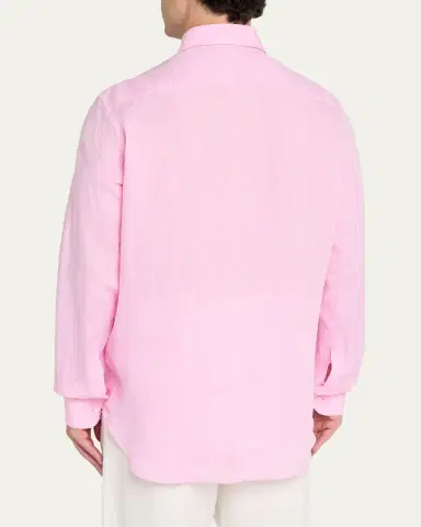 Bergdorf Goodman Men's Heathered Cotton Point-Collar Dress Shirt | Thumbnail 3