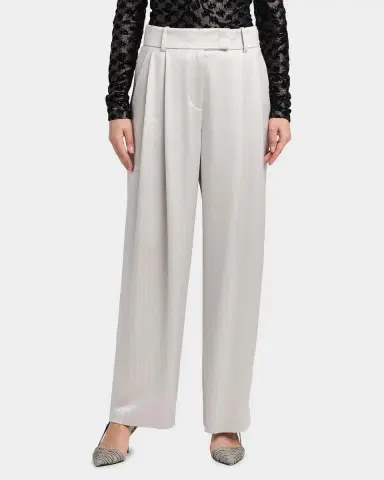 Giorgio Armani Hammered Satin Pleated Straight-Leg Trousers | Thumbnail 4 Giorgio Armani Hammered Satin Pleated Straight-Leg Trousers | Thumbnail 4