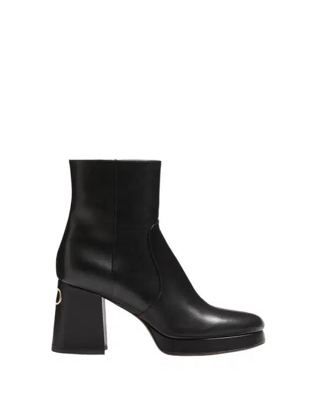 Valentino Garavani 90mm Fawcette Platform Leather Ankle Boots