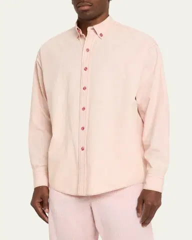 Sanderlak Men's Stripe Poplin Oversized Button-Down Shirt | Thumbnail 4