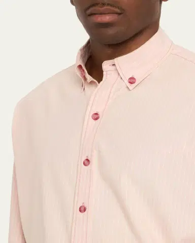Sanderlak Men's Stripe Poplin Oversized Button-Down Shirt | Thumbnail 5
