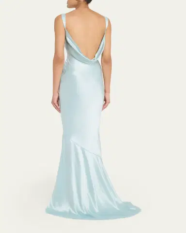 Retrofête Vinicia Draped Satin GOwn | Thumbnail 3