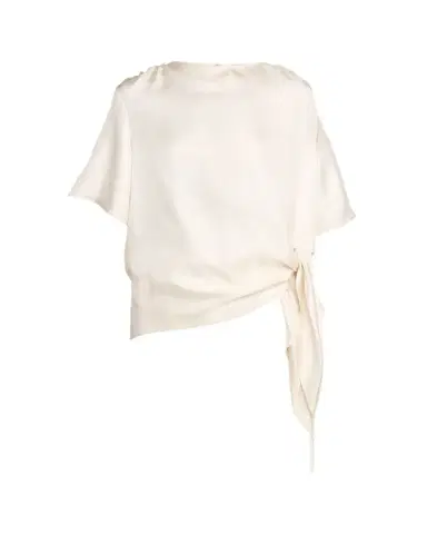 Loulou de Saison Mano Asymmetric Knotted Silk Blouse | Thumbnail 1 Loulou de Saison Mano Asymmetric Knotted Silk Blouse | Thumbnail 1