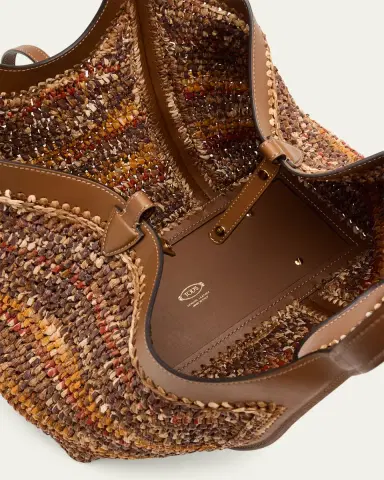Tod's T Timeless Raffia Shopping Tote Bag | Thumbnail 4