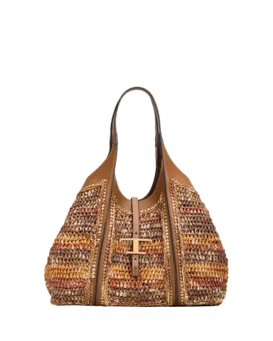 Tod's T Timeless Raffia Shopping Tote Bag | Thumbnail 1