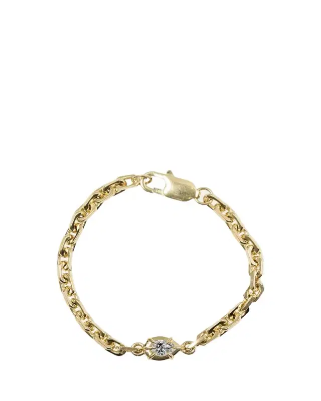 Dara Kaye Architrctura Lab-Grown Diamond Pear Solitaire Chain Bracelet