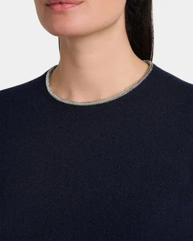 Giorgio Armani Crystal-Collar Cashmere Short-Sleeve Crop Sweater | Thumbnail 5 Giorgio Armani Crystal-Collar Cashmere Short-Sleeve Crop Sweater | Thumbnail 5