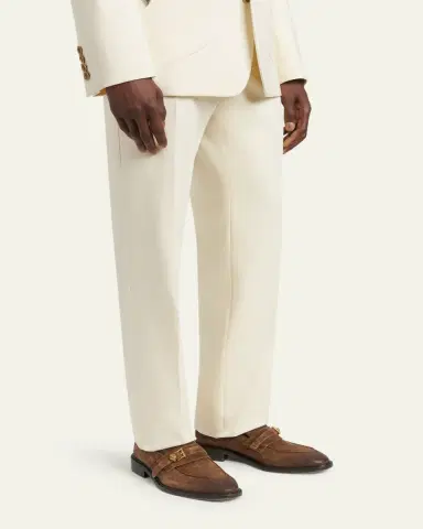 Versace Men's Suede La Medusa Buckle Loafers | Thumbnail 2