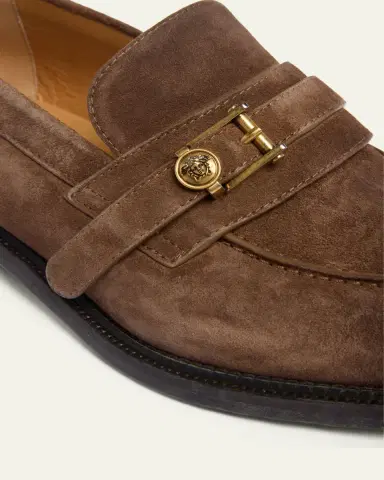 Versace Men's Suede La Medusa Buckle Loafers | Thumbnail 5