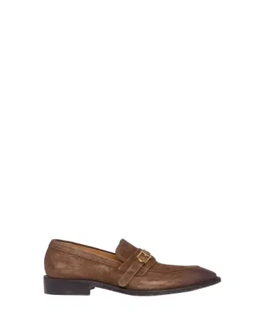 Versace Men's Suede La Medusa Buckle Loafers | Thumbnail 1