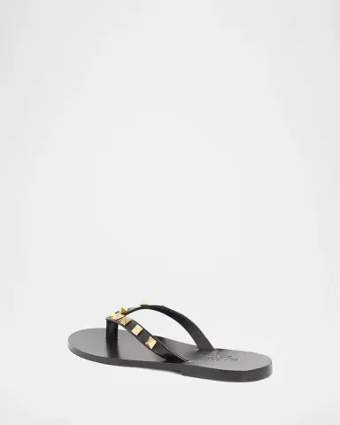 Valentino Garavani Rockstud Leather Flat Thong Sandals | Thumbnail 3 Valentino Garavani Rockstud Leather Flat Thong Sandals | Thumbnail 3